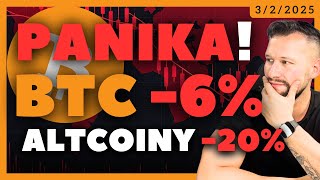 PANIKA! 😨  BITCOIN PADÁ -6% ❌ALTCOINY V OBROVSKOM MÍNUSE ❌ Čo sa deje? #Kryptoraňajky #BTC