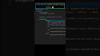 Track Phone Number Location Using Python 😍#pythontricks #codingtips #programming #shorts