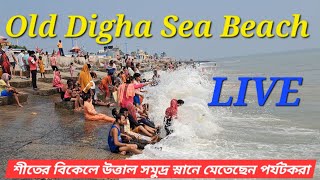 Digha Live 🛑 বিকেল বেলায় ওল্ড দীঘায় উত্তাল সমুদ্র স্নানে মেতেছেন পর্যটকরা 🌊 Digha Sea Beach 🏖️