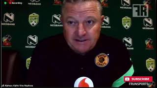 Gavin Hunt visibly disappointed by the loss to Richards Bay in the Nedbank Cup