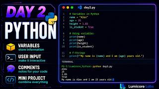 Python Variables, Input & Comments Explained (Lumicore Labs - Day 2)