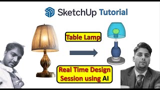 Sketchup Tutorial: How to make a Table Lamp ? || With Vijay & HW #sketchup #cad #3d #3dmodeling