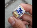 cincin perak Sapphire+ berlian eropa dan yellow sapphire