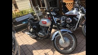 カワサキレディー　女性ライダー　1999 kawasaki ESTRELLA 250　CAFE RACER　1999 カワサキ・エストレヤ250　美人ライダ