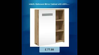 vidaXL Bathroom Mirror Cabinet with LED Light Oak 45x13x52 cm