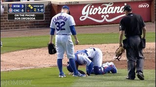 Willson Contreras takes 97 mph fastball to the nuts, a breakdown