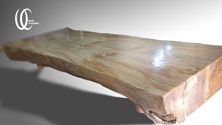 떡판좌탁(우드슬랩테이블)만들기:10년 이상 건조한 두께 200mm 금강송(how to make woodslab tea table-live edge)