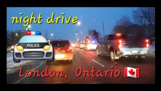 Driving around London Ontario | guy got pulled over by the cops 👮‍♂️ on my night drive