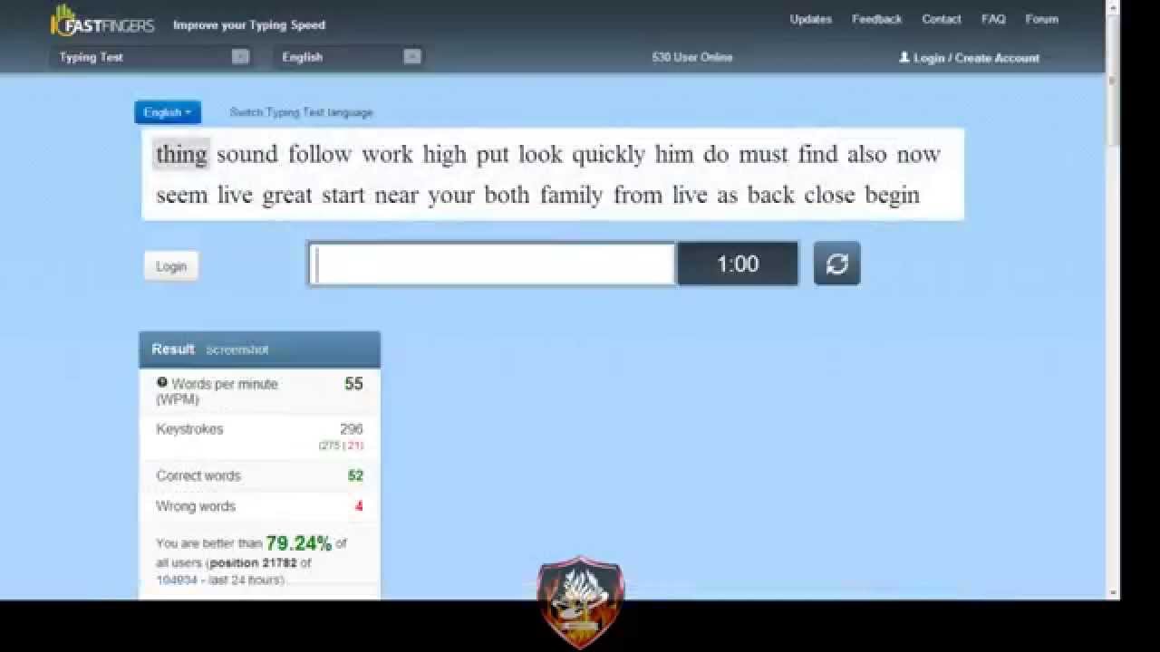10fastfingers Typing Test 61 Wpm Youtube