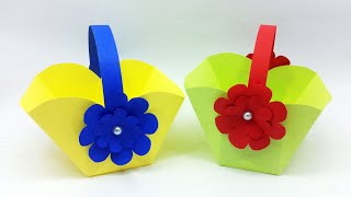 Basket Making With Paper 💐 3d Origami Basket 💐 Easter Baskets 2022 💐 Handcraft