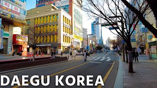 【Daegu, Korea 4k】 Walking Downtown - One warm winter day in December 대구시내 반월당 주변 걷기