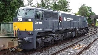 Irish Rail 071 Class loco 080 + DFDS Freight Train - Portarlington, Laois