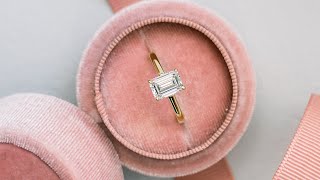 1.75 Carat Emerald Cut Lab Diamond in 18k Yellow Gold | Ada Diamonds