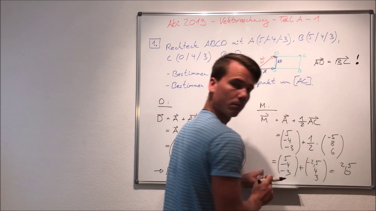 Abi 2019 Teil A Geometrie Teil 1 Aufgabe 1 - YouTube