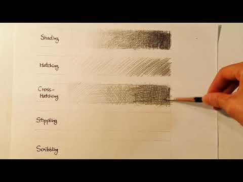 Shading, Hatching, Cross Hatching, Stippling, Scribbling - YouTube