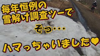 【XTZ125】「恒例の雪解け調査♪」林道ツー181話　Trail Road Touring by XTZ125 Ep.181