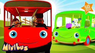 Wheels On The Bus (Green Bus) + More Nursery Rhymes & Kids Songs | Minibus