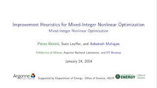 Lecture 46: Improvement Heuristics for Mixed-Integer Nonlinear Optimization, Sven Leyffer.