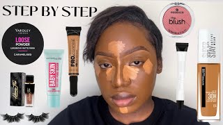 Step By Step "SUPER AFFORDABLE"Makeup For Beginners| *easy everyday makeup routine* WOC
