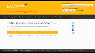 SQL Injection Stored User Agent