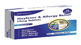 Loratadine 10mg tablet for hayfever and allergy from home bargains UK.