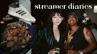 streamer diaries | podcasting, adidas x 100T event, NRG party, cooking, farmers market, friends