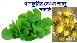 থানকুনি শাক দিয়ে বেগুন আলু চচ্চড়ি|Centella leaf recipes