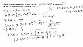 Calculus III: Linear approximation example