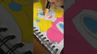 Drawing Princess Peach with Posca markers! Inspired: @AdriArtsy ! #shorts #viral