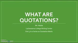 What Are Quotations?