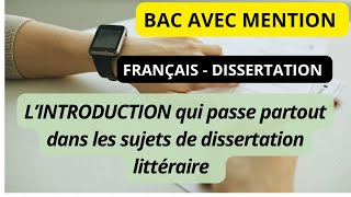 Méthodologie Dissertation Littéraire : L'INTRODUCTION qui passe partout en Français