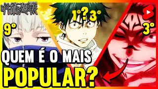 TOP 10 PERSONAGENS MAIS POPULARES DE JUJUTSU KAISEN 2022 🔥🔥