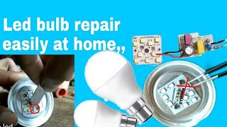 How to repair led bulb,🔮🔮 5watt,7 watt,9watt #Led bulb blinking prblem #low light prblem solf kore🤔🤔