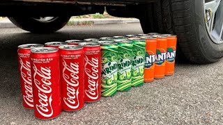 Experiment Car vs coca cola Sprite and other drinks | Crushing crunchy & soft things by car