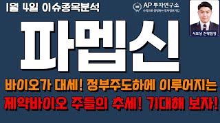 파멥신(208340) - 바이오가 대세! 정부주도하에 이루어지는 제약바이오 주들의 추세! 기대 해 보자!