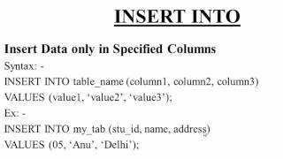 18. INSERT INTO Specified Column in SQL (Hindi)