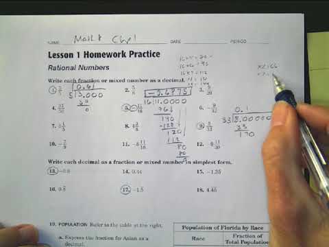 Math 8 Chapter 1 1 Worksheet Practice Morgan Youtube