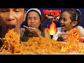 NUCLEAR FIRE NOODLES CHALLENGE! 2X SPICY for my LOLO & LOLA | Nitch & Fam