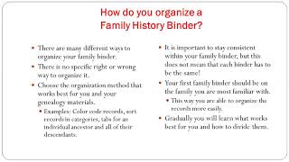 How to Create a Family History Binder