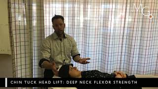 Deep neck flexor exercise: Chin tuck head lift with visual feedback