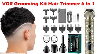 VGR Grooming Kit Hair Trimmer 6 In 1 Hair Clipper Nose Trimmer Shaver Body Trimmer Professional