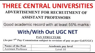 Permanent Assistant Professor Vacancies in Govt. College | With NET 1,82,400 | With Only PG 50,000