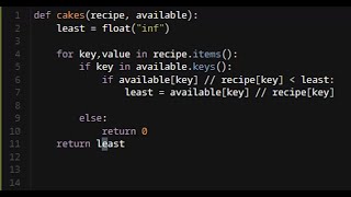 Python - Pete, the Baker | Codewars 5KYU