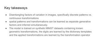 DISENTANGLING IMAGES WITH LIE GROUP TRANSFORMATIONS AND SPARSE CODING (Paper reproduced)