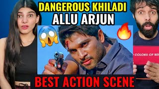 Dangerous Khiladi Allu Arjun Best Action Scene South Indian Hindi Dubbed Best Action Scene REACTION