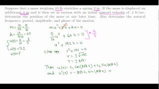Diff Eqn: Mass Spring Problem example