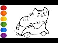 How to draw Pusheen the cat | Easy drawing for children | Cat Drawing | Art #drawing