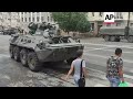 Military vehicles on streets of Russia's Rostov-on-Don