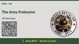The Army Profession - MSL101 Lesson 08 - ROTC