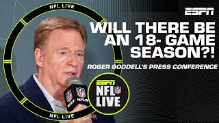 Will there be an 18-GAME SEASON?! 😯 Reaction to Roger Goodell's annual press conference | NFL Live